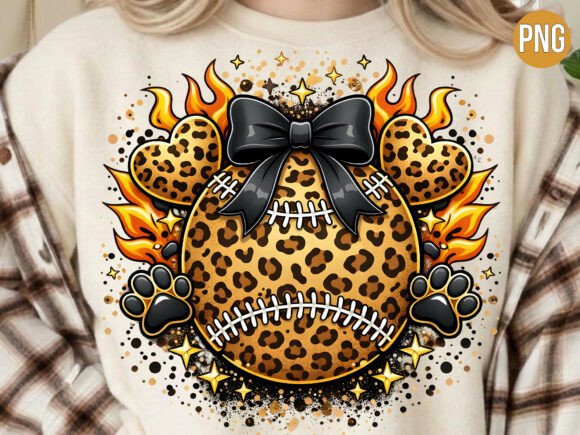 Download Leopard Baseball Fire Heart Bow PNG - Heart Collection