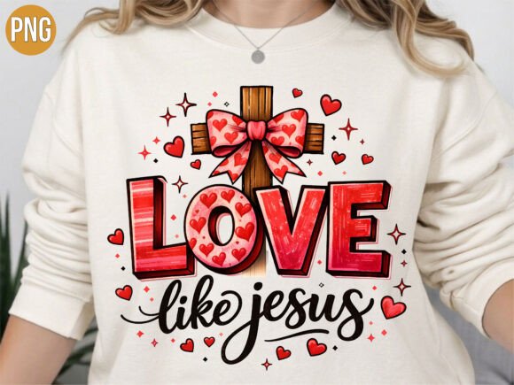 Download Love Like Jesus Cross Heart Bow PNG - Heart Collection