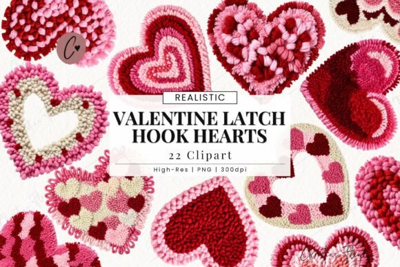Download Faux Latch Hook Valentine Heart Clipart - Heart Collection