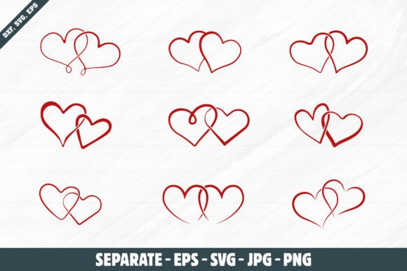 Download Two Red Hearts United Vectors, Heart Svg - Heart Collection
