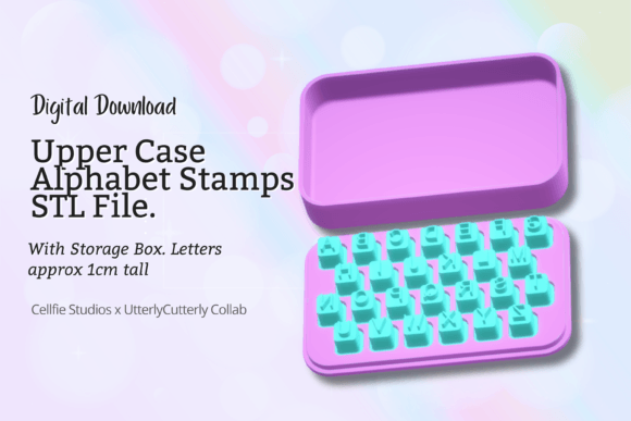 Download Alphabet Letter Stamps- Upper Case - Digital File - Digital Collection