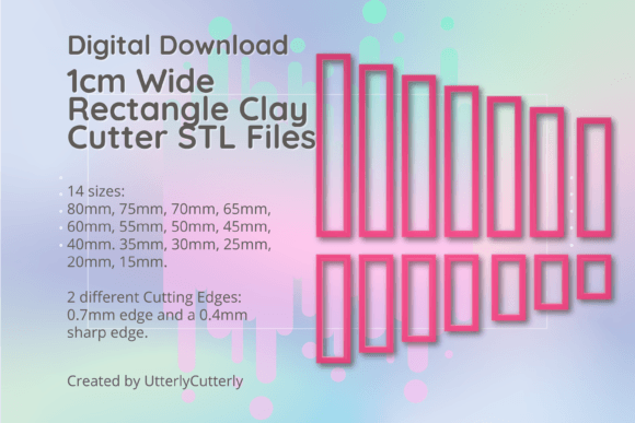 Download 1cm Wide Rectangle Clay Cutter - STL Digital File - Digital Collection