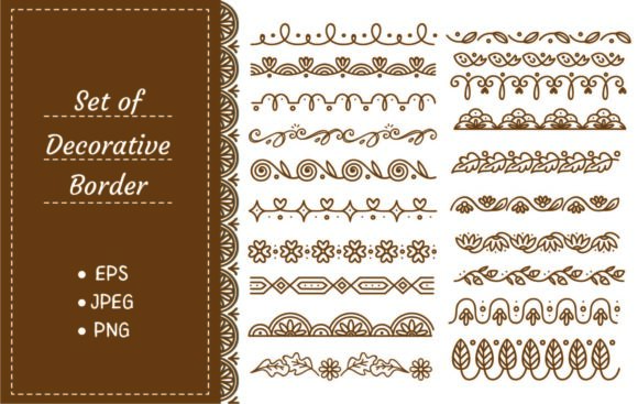 Download Set of Decorative Border, Wedding Design - Decorative Collection