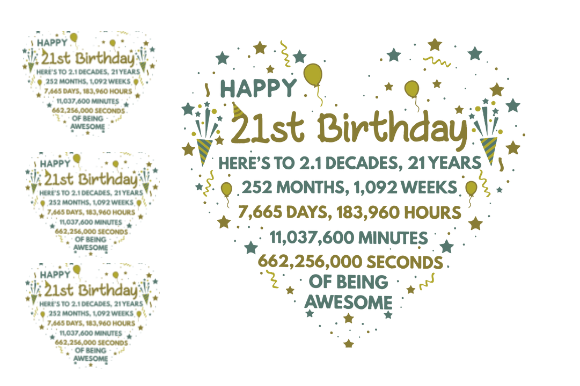 Download 21ST BIRTHDAY CARD HEART - Heart Collection