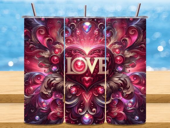 Download Ornate Gothic Love Heart Tumbler Wrap - Heart Collection