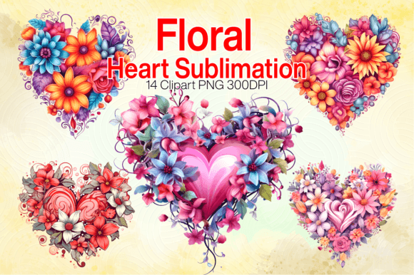 Download Watercolor Floral Heart Clipart PNG - Heart Collection