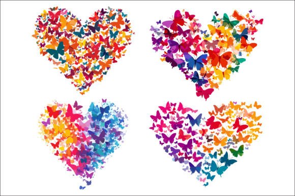 Download Romantic Butterfly Heart Design. - Heart Collection