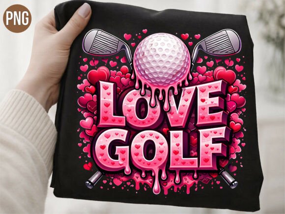 Download Pink Love Golf Heart Valentine PNG SHIRT - Heart Collection