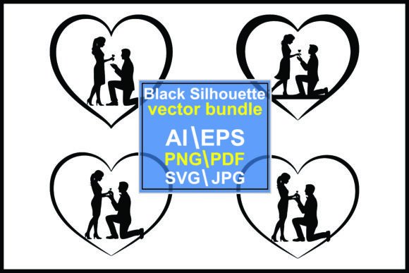Download Silhouette Proposals Inside Heart Shapes - Heart Collection