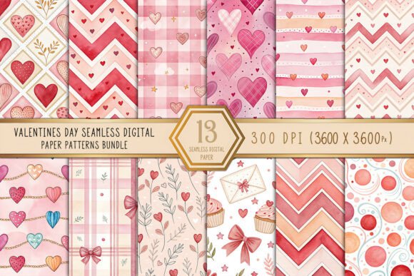 Download Valentine's Day Seamless Digital Paper - Digital Collection