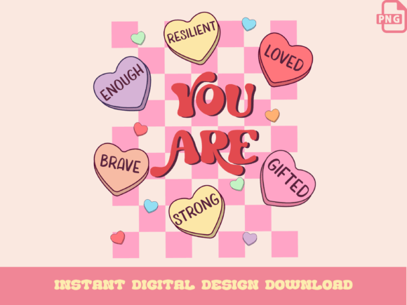 Download Retro Candy Hearts, Empowering Messages - Heart Collection