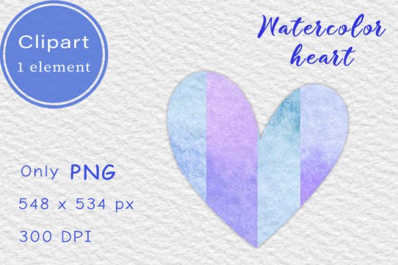 Download Blue Watercolor Heart. Clipart PNG - Heart Collection