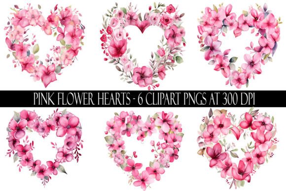 Download Pink Flower Heart Clipart - Heart Collection