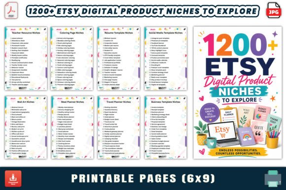 Download 1200+ Etsy Digital Product Niches - Digital Collection