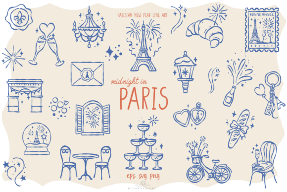 Download Parisian New Year Line Art - Parisian Collection