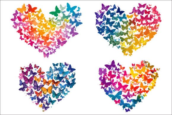 Download Romantic Butterfly Heart Design. - Heart Collection