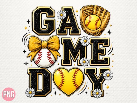 Download Softball Game Day Heart Bow PNG Tshirt - Heart Collection