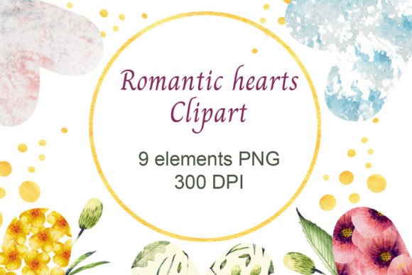 Download Romantic Hearts Watercolor Clipart - Heart Collection