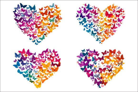 Download Romantic Butterfly Heart Design. - Heart Collection
