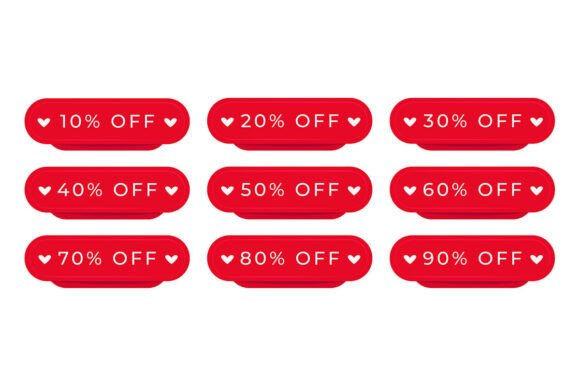 Download Red Banners with Hearts - Heart Collection