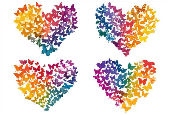 Download Romantic Butterfly Heart Design. - Heart Collection