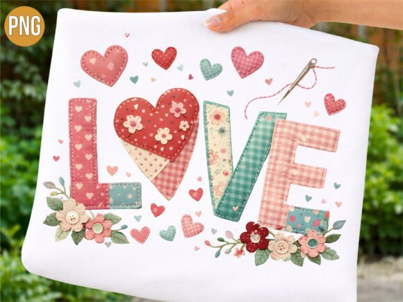 Download Love Heart Patchwork Valentine PNG SHIRT - Heart Collection
