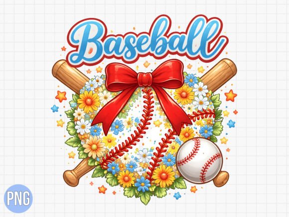 Download Daisy Floral Baseball Heart Bow PNG - Heart Collection