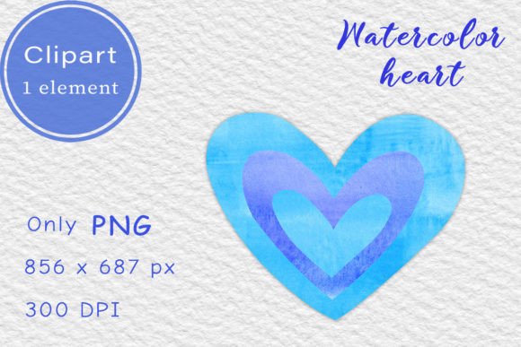 Download Blue Watercolor Heart. Clipart PNG - Heart Collection