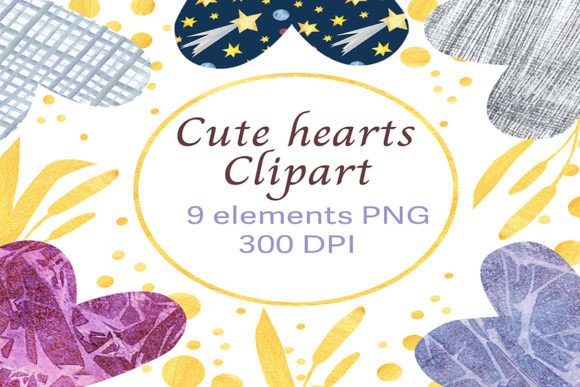 Download Cute Hearts Watercolor ClipArt - Heart Collection