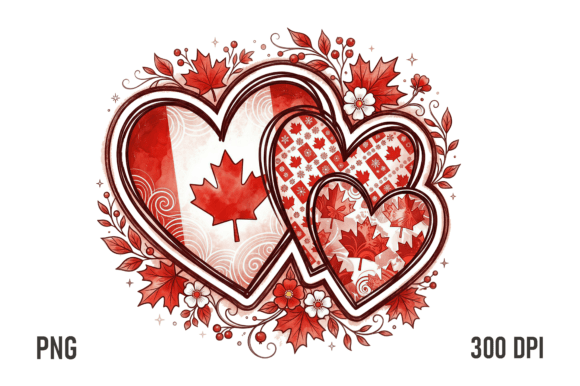 Download Canada Heart PNG Patriotic Maple Design - Heart Collection