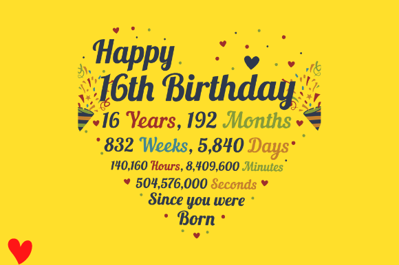 Download 16TH BIRTHDAY HEART - Heart Collection
