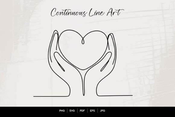 Download Hands Holding Heart Continuous Line Art - Heart Collection