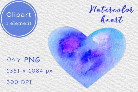 Download Blue Watercolor Heart. Clipart PNG - Heart Collection