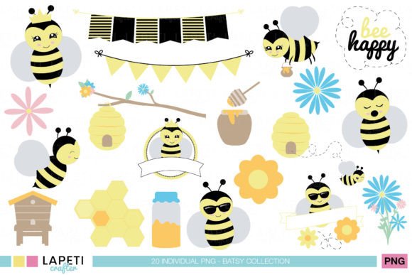Download Bee Digital Stickers Printable Png - Digital Collection