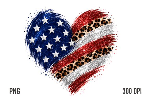 Download Leopard Patriotic Heart PNG - Heart Collection