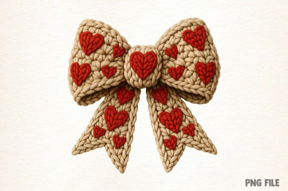 Download Yarn Valentine Heart Bow Png - Heart Collection