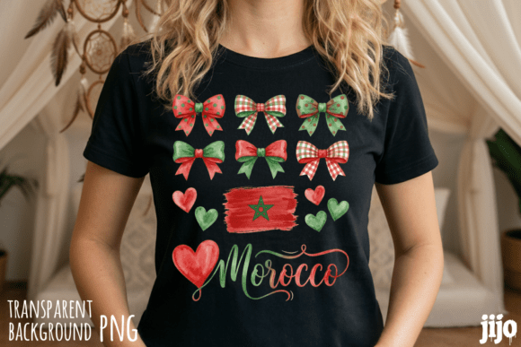Download Morocco Flag Heart Bow PNG - Heart Collection