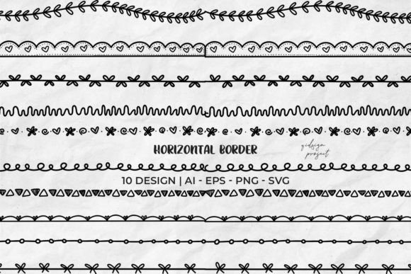 Download 10 Horizontal Border, Decorative Element - Premium Bundle
