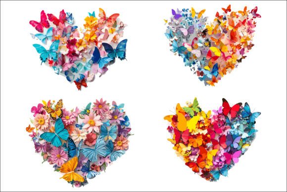 Download Romantic Butterfly Heart Design. - Heart Collection
