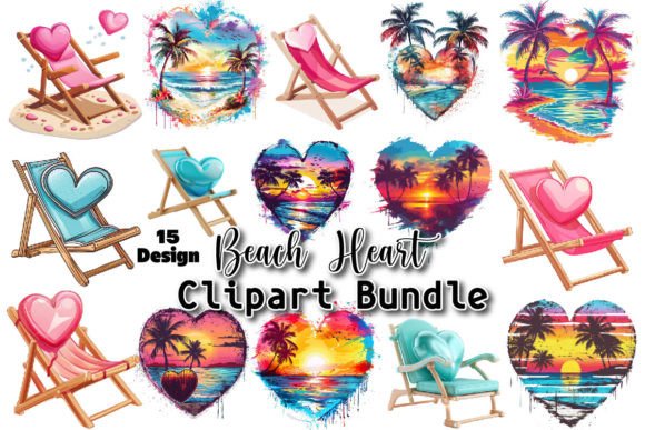 Download Beach Heart Clipart PNG Bundle - Heart Collection