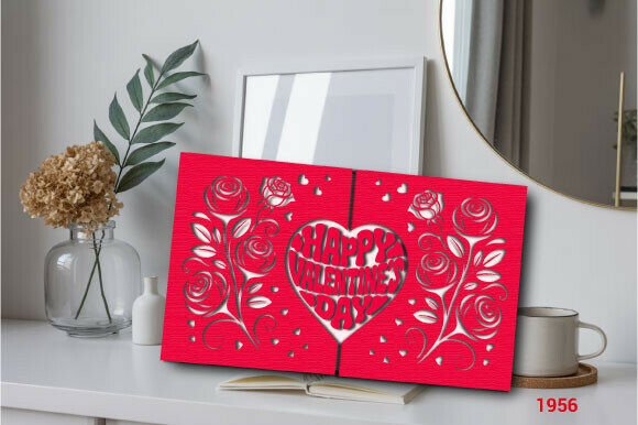 Download Heart Valentine Rose Card SVG Layer 1956 - Heart Collection