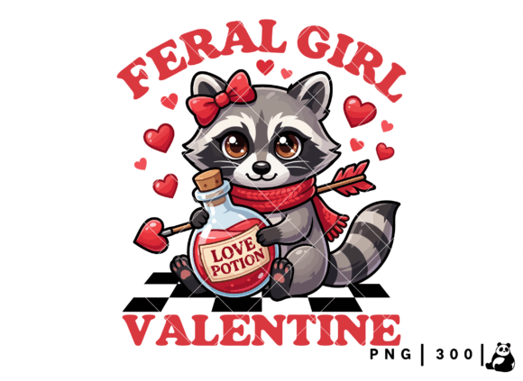 Download Funny Feral Girl Raccoon Valentine PNG - Premium Resources
