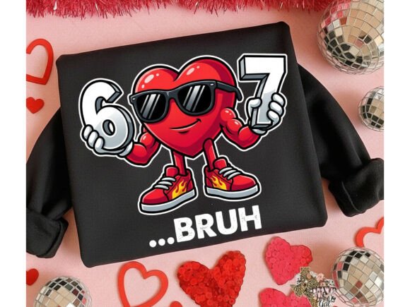 Download Six Seven 67 Heart Valentine Tshirt Png - Heart Collection