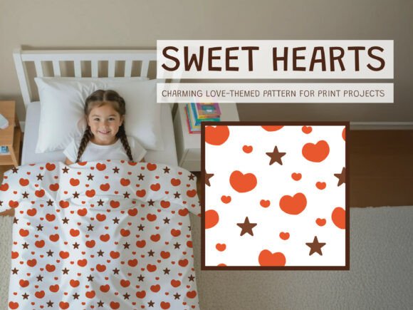 Download Cute Hearts and Stars Seamless Pattern - Heart Collection