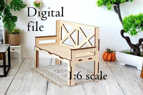 Download Miniature Sofa 1:6 Scale Digital File - Digital Collection
