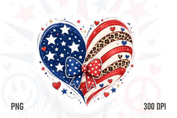 Download Patriotic Heart Bow PNG - Heart Collection